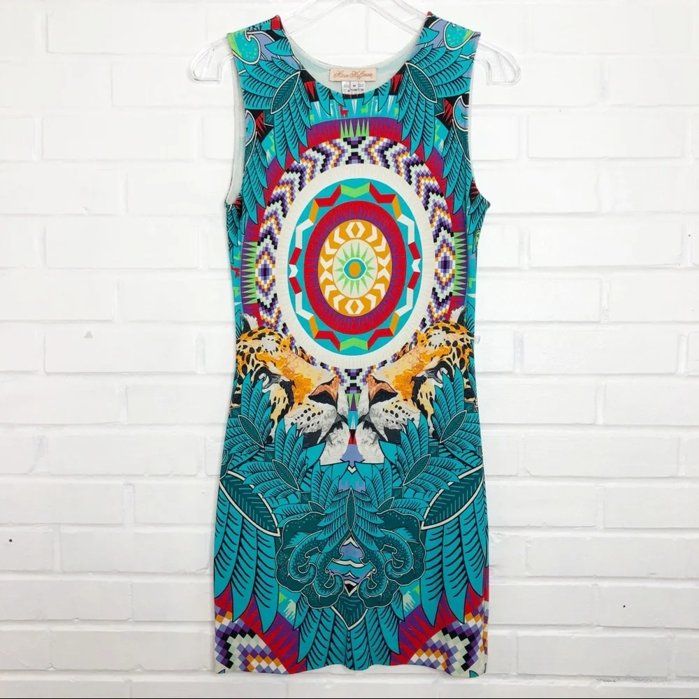 Mara Hoffman Fitted Mini Dress Jungle Trip Medium - Picture 10 of 10